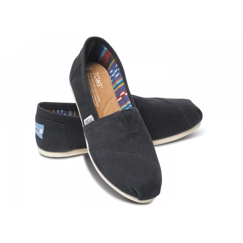 TOMS Black Slip Ons